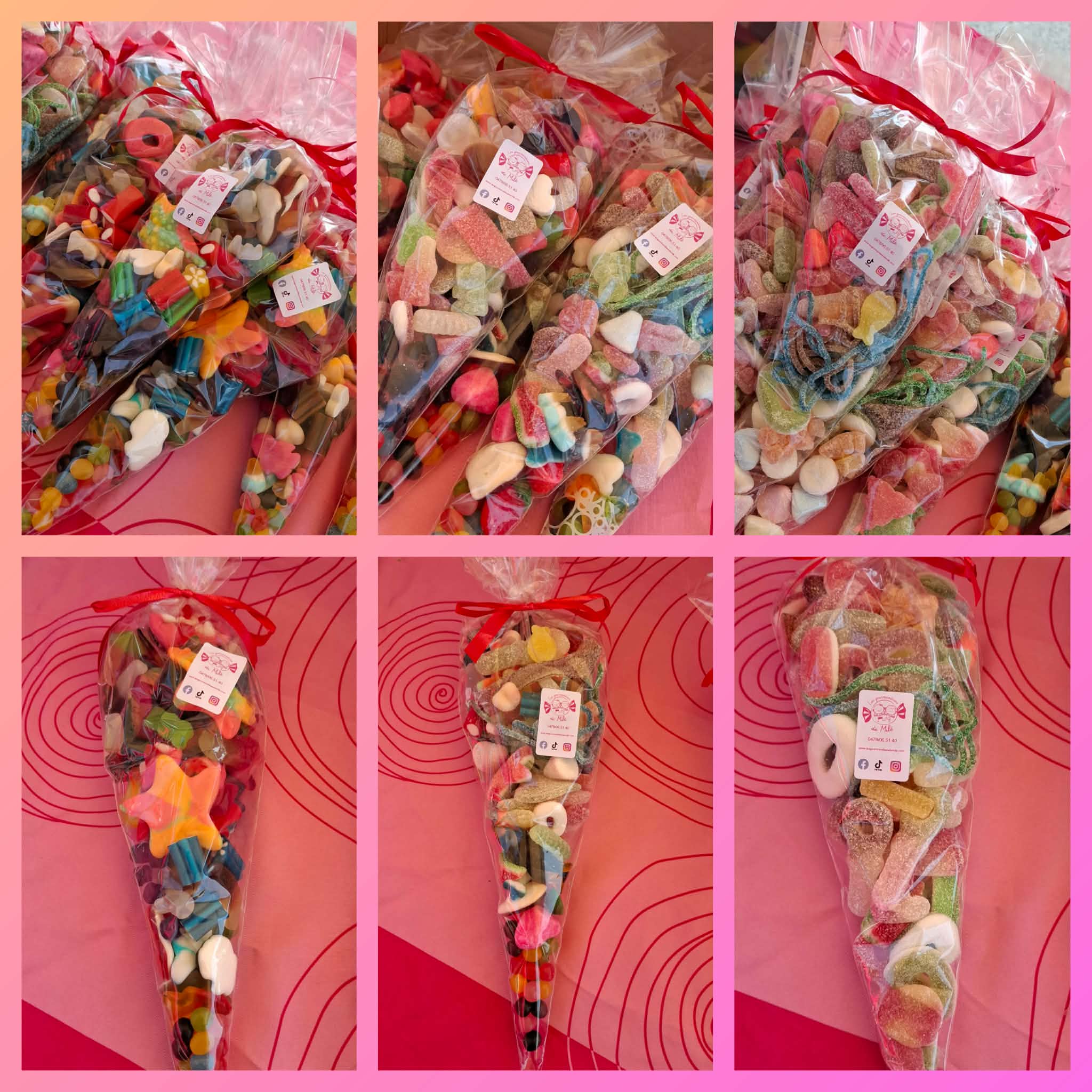 Cornet de bonbons sucrés/acidulés 4 + 1 Gratuit